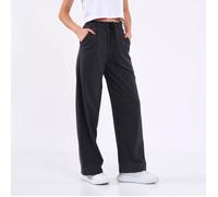 COMEOR Pantalon de jogging pour femme - Pantalon de sport long en coton - Pantalon de survêtement ample avec taille élastique et jambe droite, gris foncé, L