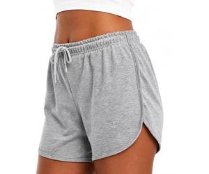 Comeor Short Ample en Coton pour Femme - Short d'été décontracté avec Poches pour entraînement, Jogging, Gym, Course à Pied, Yoga, Sport, Gris, XXL