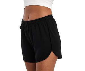 Comeor Short Ample en Coton pour Femme - Short d'été décontracté avec Poches pour entraînement, Jogging, Gym, Course à Pied, Yoga, Sport, Noir, L