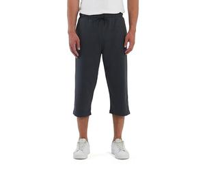 COMEOR Short capri 3/4 en coton pour homme avec poches - Short d'été décontracté coupe ample pour l'entraînement, le jogging, l'athlétisme, la gym, la course à pied, gris foncé, M