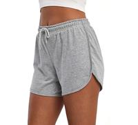 Comeor Short Court pour Femme - Short d'été - Pantalon de Jogging - Short de Sport Court en Coton - Short de Course - Short d'été Court - pour Yoga, Sport, Loisirs, Gris Clair 1001, L