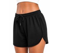 Comeor Short Femme Été en Coton, Short Sport et Détente avec Taille Élastique, Cordon Ajustable, Tissu Doux Extensible, Coupe Arrondie, Yoga Fitness Maison