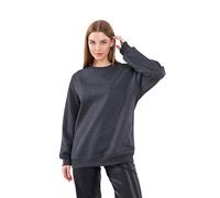 Comeor Sweatshirt pour femme - Pullover oversize confortable en coton, t-shirt à manches longues sans capuche, coupe régulière, gris foncé, M