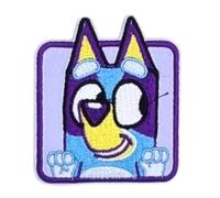 Comercial Mercera Bluey Patch Thermocollant 6 x 5,2 cm à repasser pour Enfant avec Chien Dessin Animé Famille Fan, Écusson Couture Vêtement Cadeau Idée