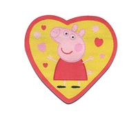 Comercial Mercera Peppa Pig Cœur Patch Thermocollant 5,5 x 5,7 cm à repasser pour Enfant avec Cochon Rose Dessin Animé Fan, Écusson Couture Vêtement Cadeau Idée