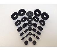 comerTra WASHERS Lot de 100 rondelles d'étanchéité en caoutchouc M4, noires, NBR, plates, hydrocarbures, M4, pour machine à laver