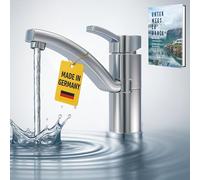 Comet Capri Mitigeur monocommande pour camping-car, 12 V, chromé avec micro-interrupteur, pivotant à 90° pour caravane, camping et caravane, 12 V, robinet pour camping-car et bateau