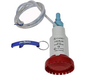 Comet LUX-PLUS - Pompe submersible avec clapet anti-retour + filtre 12 V, 19 L, pour camping-car, caravane, camping, bateau, set avec porte-clés