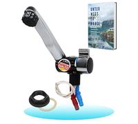 Comet Robinet de camping 12 V London pour camping-car - Avec 2 raccords (chaud et froid), noir/chrome, robinet de camping compact avec pompe, idéal pour lavabo, camping-car, camping-car