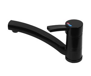 Comet Robinet mitigeur monocommande Capri compact pour camping-car, caravane, camping, bateau + interrupteur noir mat