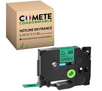 COMETE 1 Ruban Compatible avec Brother P-Touch TZe 721 9mm x 8m Noir/Vert | Marque Française, 1 Ruban, pour Brother P-Touch PT-D200 PT-1010 1000 PT-H100LB PT-E100VP PT-9200 PT-9400 PT-9500PC PT-9600