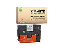 COMETE - 1 Ruban etiquette compatible avec BROTHER TZE241 Noir