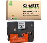 COMETE - 1 Ruban etiquette compatible avec BROTHER TZE241 Noir G