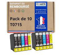 COMETE 10 Cartouche Encre Compatible avec EPSON T0715 T0711 T0712 0713 0714