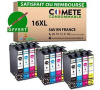 COMETE - 16XL - 12 Cartouches d'encre Compatibles Epson 16 XL - Marque française G