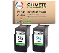 COMETE 2 Cartouche d'encre Compatible avec Canon 545 546 XL sans Niveau | Fabriqué en France, 1 Noir 1 Couleur,pour Canon Pixma TR4650 TS4650 MG2450 MG2250s MG2950 MG3050 MG3200 TR4550 TS315