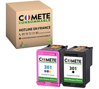 COMETE 2 Cartouches d'encre Compatible avec HP301 301XL Fabriquée en France