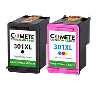 COMETE 2 Cartouches d'encre Compatible avec HP301 301XL Fabriquée en France