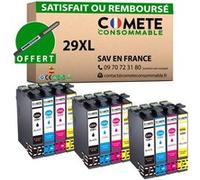 COMETE - 29XL - 12 Cartouches d'encre Compatibles Epson 29XL - Marque française