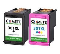 COMETE - 301XL - 2 Cartouches d'encre Compatibles HP - Sans puce - Marque française G