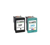 COMETE - 337 343 - 2 Cartouches d'encre Compatible HP 337/343 - Marque française