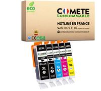 COMETE, Marque française - 33XL - 5 Cartouches d'encre Compatibles avec Epson 33 XL T33XL Orange - pour Epson Expression Premium XP-530 XP-540 XP-630 XP-635 XP-640 XP-645 (2 Noir et 3 Couleur)