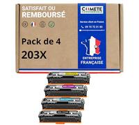 COMETE 4 Cartouche Toner Compatible avec HP 203X 203A CF540A CF540X