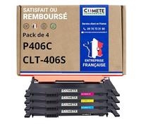 COMETE 4 Cartouches de Toner Compatibles avec Samsung CLT-P406C P406C 406S | Marque Française pour Samsung Xpress C460W C467W C410W CLP-360 CLP-360N CLP-365 CLP-365W CLX-3300 CLX-3305 CLX-3305W