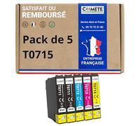 COMETE 5 Cartouche Encre Compatible avec EPSON T0715 T0711 T0712 T0713 0714