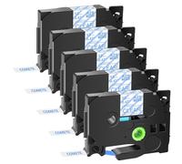 COMETE 5 Rubans Compatibles avec Brother TZe 133 12mm x 8m Noir/Transparent