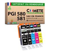 COMETE - 580 581 XL - 5 Cartouchesd'encre compatibles CANON PG-580 CL581 / 580XL 581XL -COMETE CONSOMMABLE