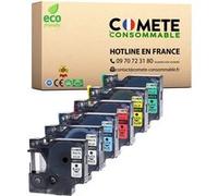 COMETE 6 Rubans etiquettes compatibles avec DYMO 45010 S0720500 - 6 couleurs Couleurs G