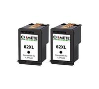 COMETE- 62XL - 2 Cartouches d'encre compatibles avec HP 62 XL - Noir - Marque française