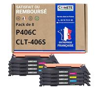 COMETE 8 Cartouches de Toner Compatibles avec Samsung CLT-P406C P406C 406S | Marque Française pour Samsung Xpress C460W C467W C410W CLP-360 CLP-360N CLP-365 CLP-365W CLX-3300 CLX-3305 CLX-3305W