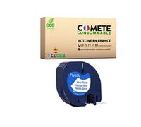 COMETE - 91331 - 1 Ruban etiquetteuse compatible avec DYMO 91331 etiquette Noir sur Blanc adhésif
