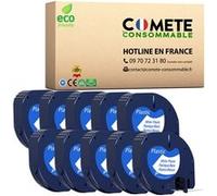 COMETE - 91331 Pack de 10 Rubans etiqueteuse compatibles avec DYMO 91331 Etiquettes Noir sur Blanc Noir G