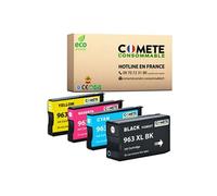 COMETE - 963XL - 4 Cartouches d'encre compatible avec HP 963 XL pour HP Officejet PRO - Marque Française G