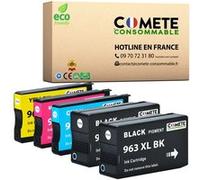 COMETE - 963XL - 5 Cartouches d'encre compatible avec HP 963 XL pour HP Officejet PRO - Marque Française G
