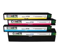 COMETE - 973X - 4 Cartouches d'encre compatibles avec HP 973X 973 - Noir/Couleur - Marque française G
