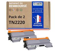 COMETE Cartouche de Toner Compatible avec Brother TN2220 TN2210 - 2 Noir