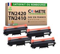 COMETE - Cartouche de Toner Compatible avec Brother TN2420 TN2410 - 4 Noir