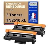 COMETE Cartouche de Toner Compatible avec Brother TN2510 TN2510XL - 2 Noir