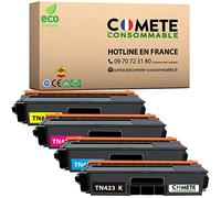 COMETE Cartouche de Toner Compatible avec Brother TN421 TN423 - Lot de 4 | Marque Française, 1 Noir et 3 Couleur pour Imprimante Brother MFC-L8690CDW HL-L8260CDW HL-L8360CDW MFC-L8900CDW DCP-L8410CDN