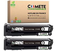 COMETE Cartouche de Toner Compatible avec HP 201X 201A CF400X CF400A 2 Noir | Marque Française, 2 Noir, pour Imprimante HP Color LaserJet Pro MFP M277dw M252n MFP M274n