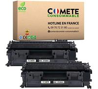 COMETE Cartouche de Toner Compatible avec HP 80X 80A CF280X CF280A - 2 Noir | Marque Française, 2 Noir, pour Imprimante LaserJet Pro 400 M401A M401D M401DN M401DNE M401DW M401N MFP M425DN M425DW