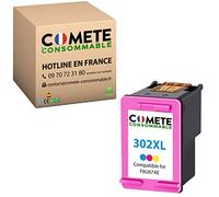 COMETE - 302XL - 1 Cartouche d'encre Compatible HP 302XL - Couleur - Marque française