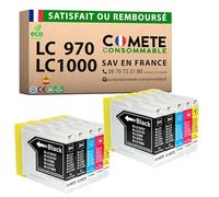 COMETE Cartouche d'encre Compatibles avec Brother LC970 LC1000 - Lot de 10