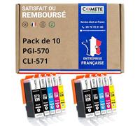 COMETE Cartouche Encre Compatible avec Canon PGI-570 CLI-571 XL - Lot de 10