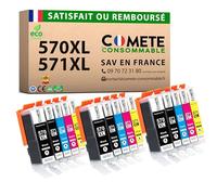 COMETE Cartouche Encre Compatible avec Canon PGI-570 CLI-571 XL - Lot de 15