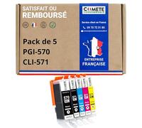 COMETE Cartouche Encre Compatible avec Canon PGI-570 CLI-571 XL - Lot de 5